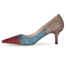 Arden Furtado 2021 Spring Fashion Women's Sexy Pointed Toe Bling-bling  Stilettos Heels Party shoes Pumps Big size 45