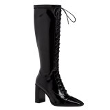 Arden Furtado 2021 Fashion spring Square Head Women's Shoes Elegant  Women's Boots Cross Lacing knee high boots 43