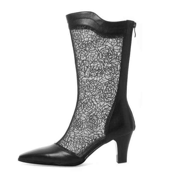 Arden Furtado 2021 Fashion Summer boots Stilettos Heels Women's Back Zipper back zipper Half Boots Big Size 40 33