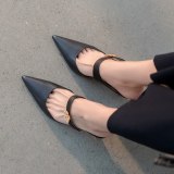 Arden Furtado Summer Fashion 2021 Women's Shoes Genuine Leather Narrow Band Elegant Stilettos Heels Slippers 7cm Mules size 41
