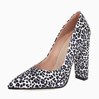Arden Furtado 2021 New Spring autumn Fashion Pointed Toe Chunky Heels Women's Shoes Sexy Elegant Leopard Black Pumps 41 42 43