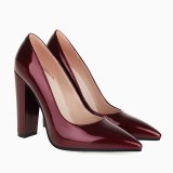Arden Furtado 2021 New Spring autumn Fashion Pointed Toe Chunky Heels Women's Shoes Sexy Elegant burgundy Pumps Big Size 42 43