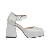 Arden Furtado 2021 summer Fashion White Women's Shoes Red Sandals Buckle strape Mature Square Head Chunky Heels platform sandals