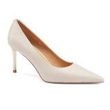 Arden Furtado Summer Fashion Women's Shoes White pumps Pointed Toe Stilettos Heels Sexy Elegant Slip-on Genuine leather