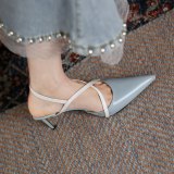 Arden Furtado 2021 Summer high heels Sling back Sandals wowen's shoes Stilettos heels Party shoes Elegant heels pointed toe shoes 40