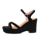 LIKITINY 2021 Summer high heels wedges platform Sandals wowen's shoes buckle strap casual open toe genuine leather sandals new