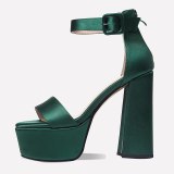 Arden Furtado 2021 Summer Chunky heels Platform  Gold Green Sandals High Heels Women's Shoes Stars Party Shoes