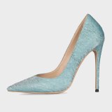 Arden Furtado Fashion Women's Shoes Pointed Toe Stilettos Heels Sexy Blue Elegant Pumps High Heels Office Lady Big Size 46 47