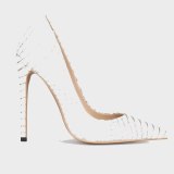 Arden Furtado Fashion Women's Shoes Pointed Toe Stilettos Heels Sexy  White Elegant Pumps High Heels Office Lady Big Size 46 47