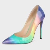 Arden Furtado Fashion Women's Shoes Pointed Toe Stilettos Heels Sexy Elegant Pumps High Heels Office Lady rainbow  shoes 41 42