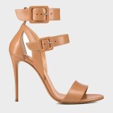 Arden Furtado Summer Fashion Women's Shoes Stilettos Heels  Sexy Elegant Pure Color Apricot Sandals Buckle Party Shoes