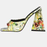 Arden Furtado 2021 Summer Fashion Women's Shoes Heels  Square Head Chunky Heels  Platform Ladies Slippers 44 45