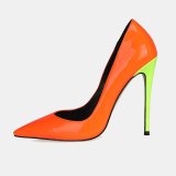 Arden Furtado Fashion Women's Shoes Pointed Toe Stilettos Heels Sexy Orange Elegant Pumps High Heels Office Lady shoes 46 47