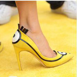 Arden Furtado Fashion Yellow people Women's Shoes Concise Pointed Toe Stilettos Heels Sexy Personality  Pumps Lady shoes 46 47