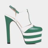 Arden Furtado Summer Fashion Women's Shoes Classics Buckle strap Sexy Elegant Platform Green Sandals Stilettos Heels New
