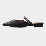 Arden Furtado Summer Fashion Women's Shoes Flats Genuine Leather Green Elegant Slippers  Mules 42 43
