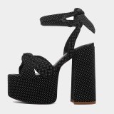 Arden Furtado Summer Fashion Women's Shoes Classics Chunky Heels Sexy Elegant Platform Suede Sandals New 42 43