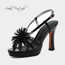 Arden Furtado Summer Fashion Women's Shoes Pointed Toe  Sexy Genuine leather Elegant  Stilettos Heels Classics Big size 40