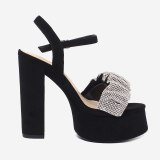 Arden Furtado 2021 Summer Fashion Women's Shoes Sexy Elegant Chunky Heels 13CM Classics Crystal Rhinestone Platform sandals 40