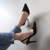 Arden Furtado Summer Fashion Women's Shoes Sexy Elegant Stilettos Heels Crystal rivets Sling back Pointed toe Sandals size 33 40