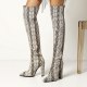 Arden Furtado Fashion Women's Shoes Winter Pointed Toe Serpentine Chunky Heels Mature  Sexy Over The Knee High Boots 43