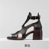 Arden Furtado Summer Fashion Women's Shoes Sexy Crystal Rhinestone Buckle Genuine Leather  Elegant Chunky Heels Sandals 44 45