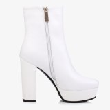 Arden Furtado Autumn Fashion Women's Shoes Waterproof Chunky Heels Elegant Sexy White Shoes 33-41