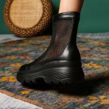 Arden Furtado Summer Fashion Women's Shoes flat Platform Front Zipper Front zipper Genuine Leather mesh boots Ankle Boots NEW