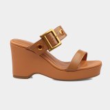 Arden Furtado  Summer Fashion Women's Shoes Narrow Band  Wedges Heels Ladies Straw Platform Genuine Leather Slippers  New