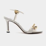 Arden Furtado 2021 Summer Fashion Women's Shoes White Sexy Elegant Genuine Leather Stilettos Heels  Sandals  40