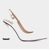 Arden Furtado Summer Fashion Women's Shoes Pointed Toe Buckle White Sexy Chunky Heels Elegant White Sandals Big size 33 40