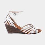 Arden Furtado  Summer Fashion Women's Shoes Buckle Pure Color White Wedges Sexy Elegant Genuine Leather  Cage Sandals