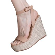 Arden Furtado  Summer Fashion Women's Shoes Buckle Wedges Sexy Elegant Genuine Leather  Sandals
