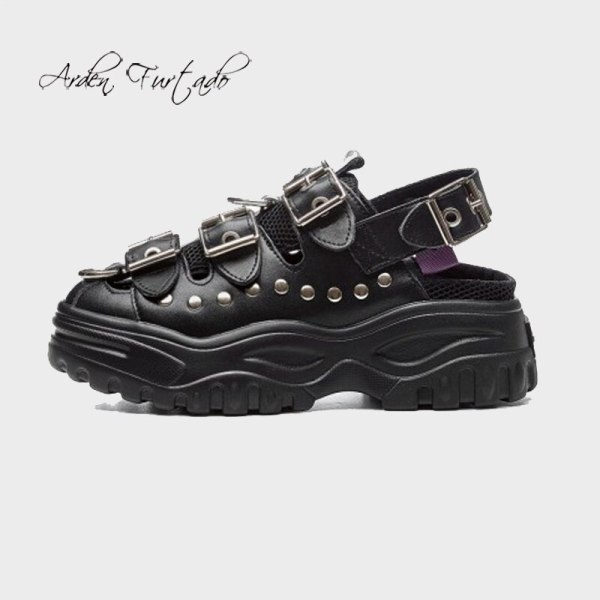 Arden Furtado 2021 Summer Platform  Sandals Classics Concise Genuine Leather Women's Shoes Comfortable Leisure 40