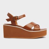 Arden Furtado 2021 Summer Flatforms Flats Buckle Sandals High Heels Genuine Leather Women's Shoes Platform 40