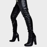 Arden Furtado Fashion Women's Shoes Winter Sexy Pointed Toe New Zipper Chunky Heels Over The Knee High Boots Big Size 45 46 47