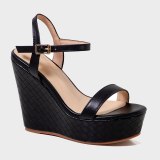 Arden Furtado 2021 Summer Platform Wedges Beige Sandals Genuine Leather  Buckle Classics  Narrow Band  Concise Party Shoes
