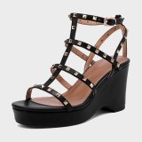 Arden Furtado 2021 Summer Platform Wedges Sandals Genuine Leather Green White Classics  Narrow Band Women's Shoes Party Shoes