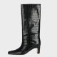Arden Furtado spring autumn Winter Boots Shoes Elegant Knee High Boots White Slip-on Square Head Chunky Heels