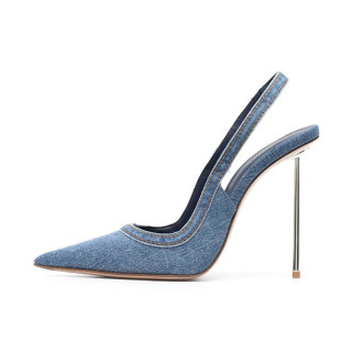 Arden Furtado Blue cowboy Baotou sandals women's stiletto high-heeled metal heel Modern Sandals