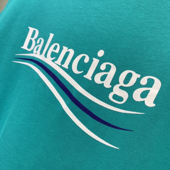 BALENCIAGA 20SS POLITICAL CAMPAIGN WAVE LOGO PRINTED OVERSIZED T-SHIRT