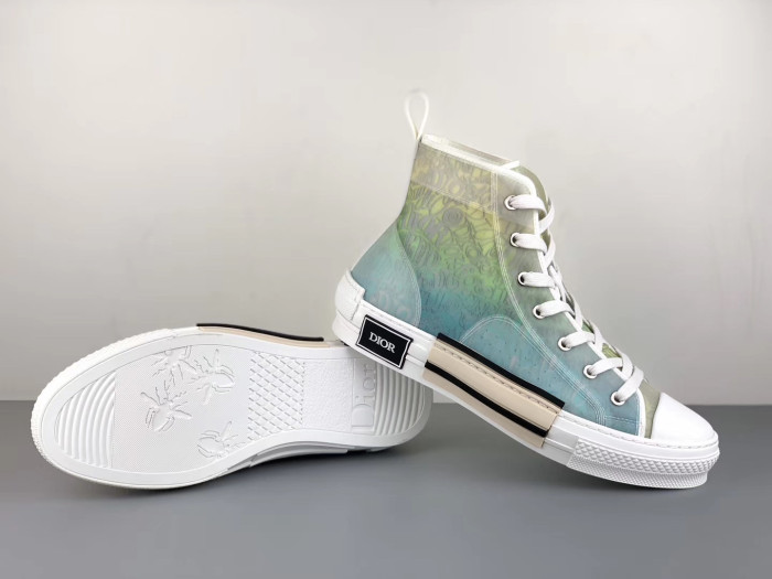 DIOR2020 X STUSSY FADED GREEN HIGH TOP SNEAKERS B23