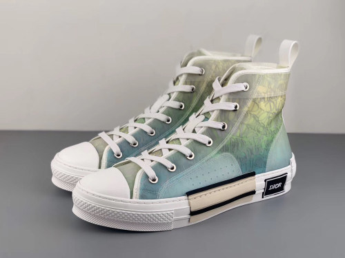 DIOR2020 X STUSSY FADED GREEN HIGH TOP SNEAKERS B23