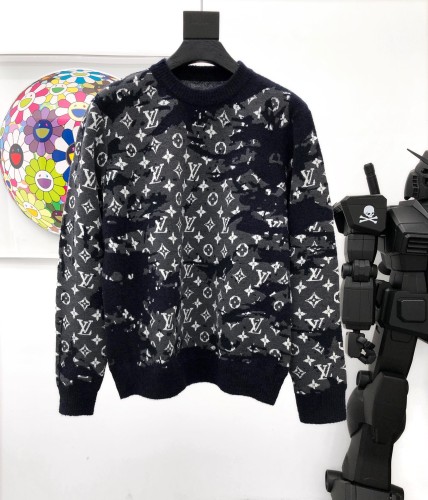 LOUIS V 2021SS CAMO KNITTED MONOGRAM KNITWEAR CREWNECK