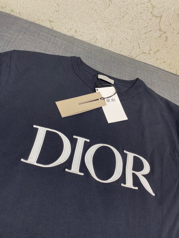DIOR 2021SS LOGO EMBROIDERED COTTON T-SHIRT