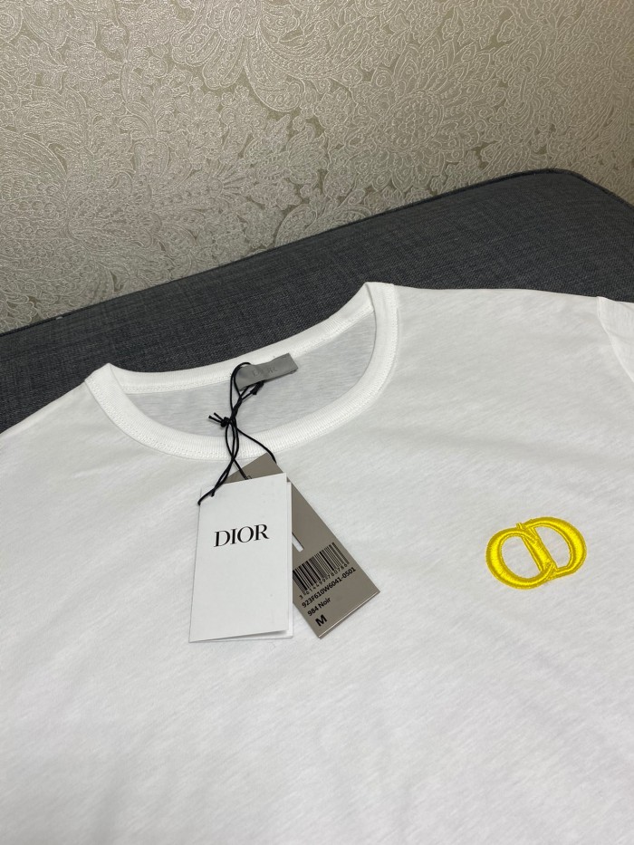 DIOR2021 SS CD LOGO EMBROIDERED COTTON T-SHIRT