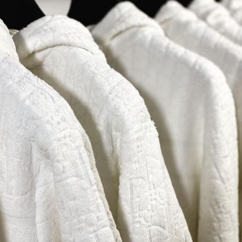 DIOR 22SS OBLIQUE TOWELING WHITE HOODIE