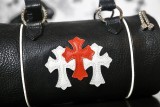 クロムハーツバッグ CHROMEHEARTS2022新しい赤と白の革のクロスシリンダーバッグ