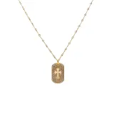 クロムハーツネックレス CHROMEHEARTS カットアウトクロスドッグタグwithダイヤモンド(タイニー) 22K