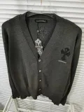 クロムハーツ 服 CHROMEHEARTS 2022秋冬新作ニットレザー刺繍クロスステッチカーディガン